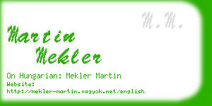 martin mekler business card